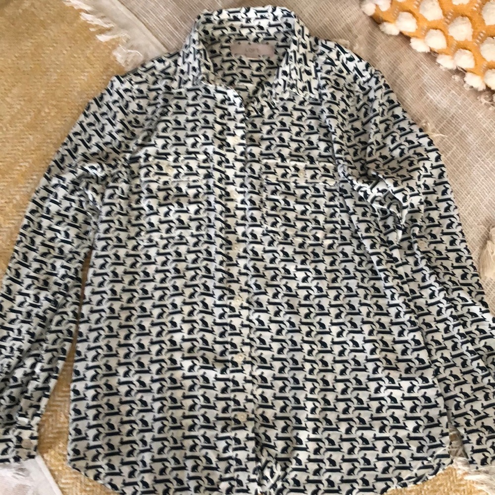 Forest green bunny print dress shirt